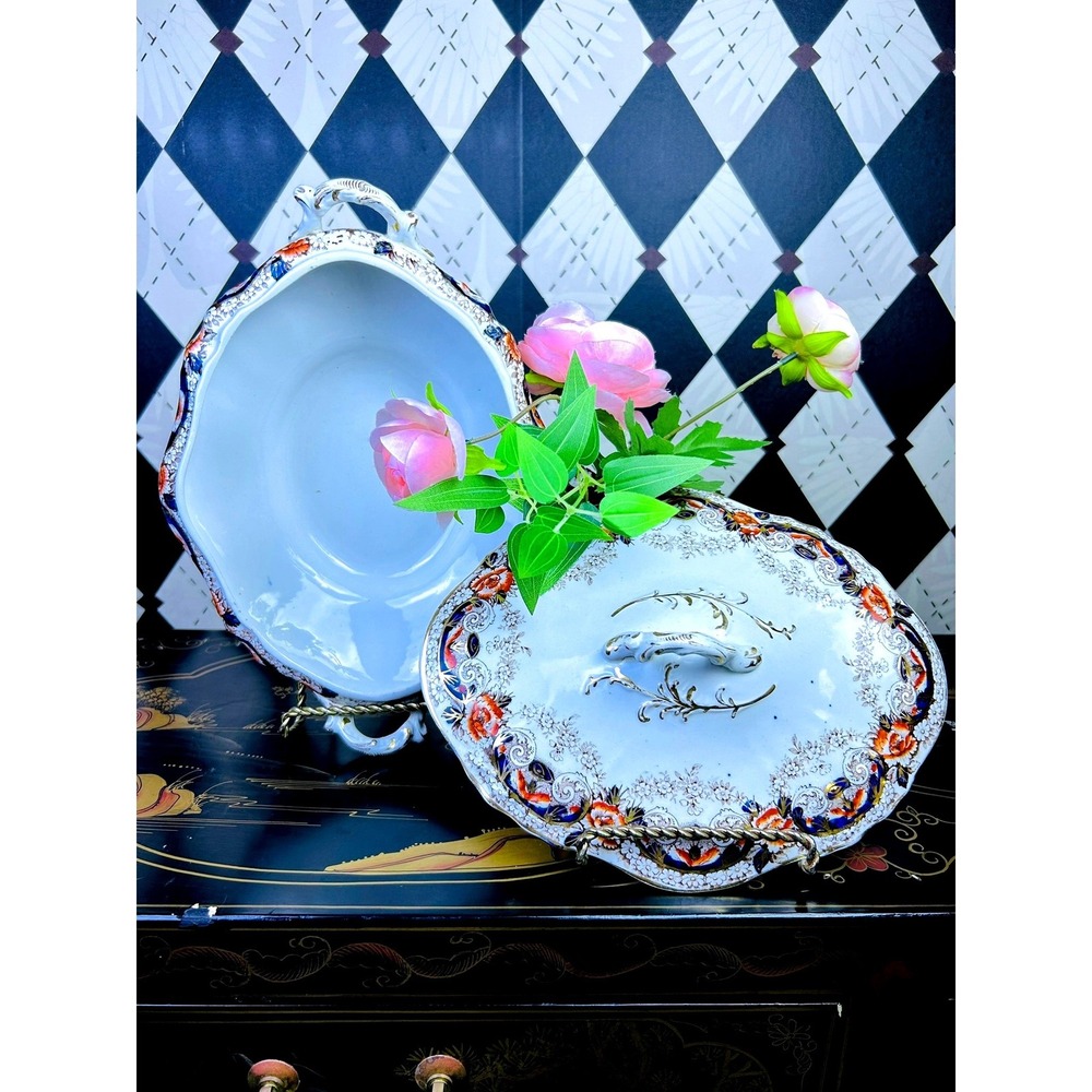 Antique English Tureen‎ Covered Serving Dish Clarion John Bennett Victorian
